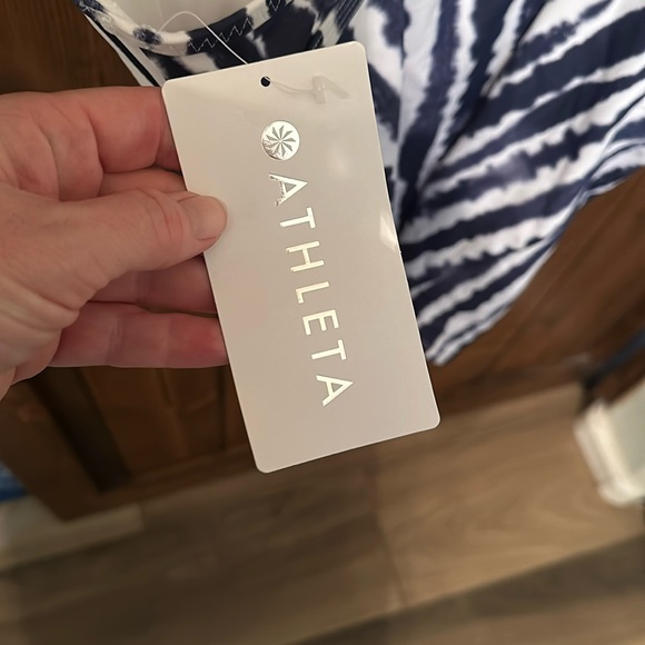 ATHLETA Wave Break Tankini Blue/White Size M Tall - Picture 2 of 5